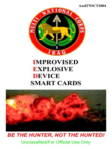 react to ied smart card|IMPROVISED E XPLOSIVE DEVICE SMART CARDS .